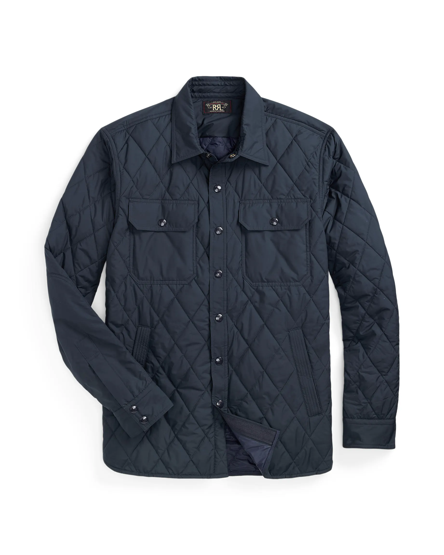 RRL Knox Recycled Quilted Shirt Jacket - Navy | Quilted Jackets RRL Knox Recycled Quilted Shirt Jacket - Navy | Quilted Jackets